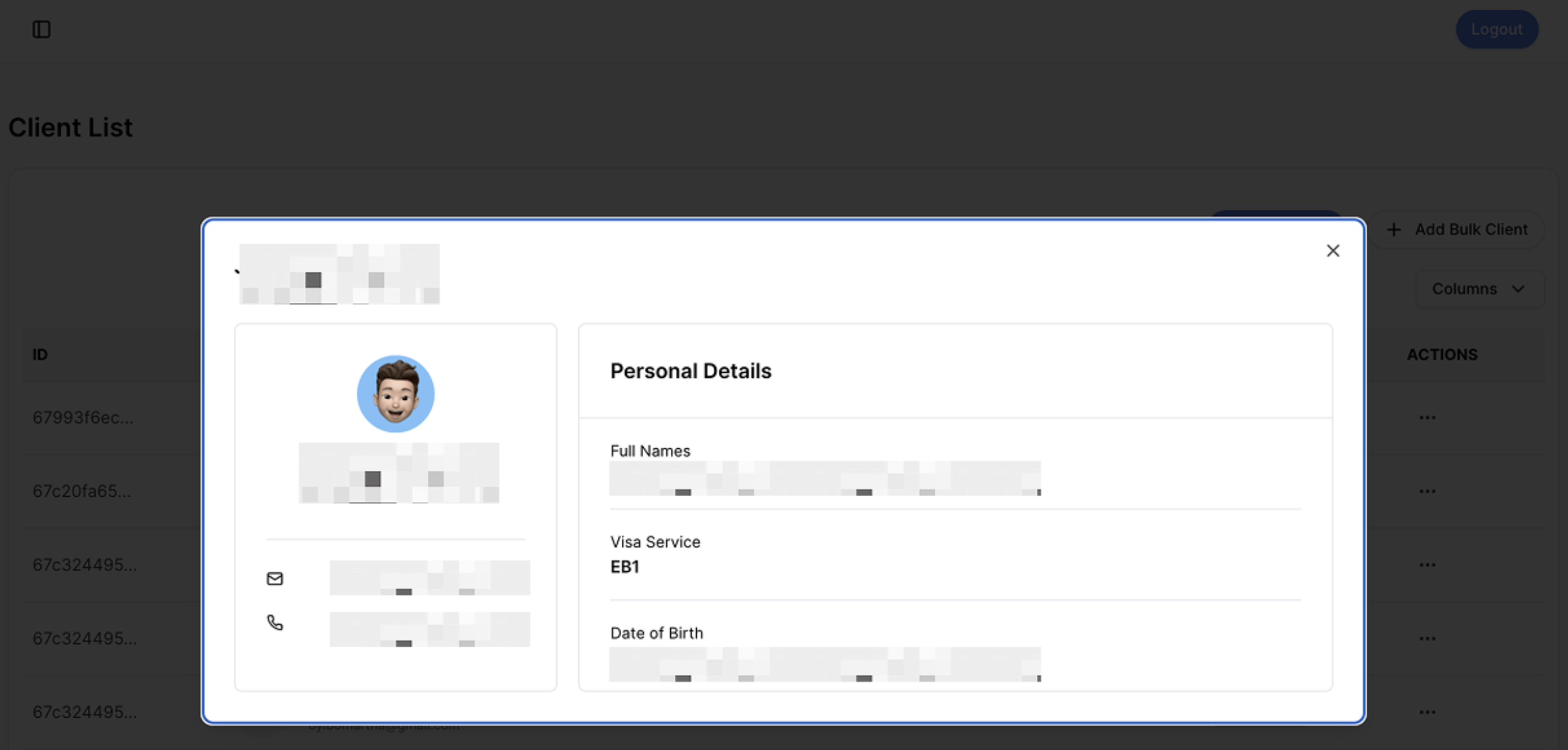 Consultant dashboard for Migraide